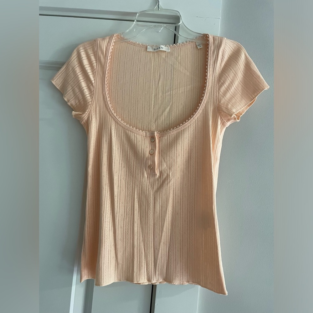 Doen Pointelle Tee - Picture 2 of 5
